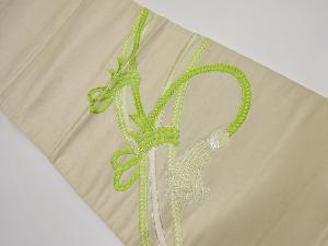 アンティーク　銀駒刺繍組紐模様袋帯（材料）